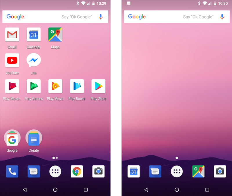 home screen before after